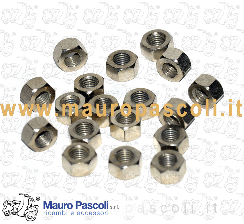 Kit 18 dado mm 7 x 11 nichelato,unione cerchio ruota,vespa.