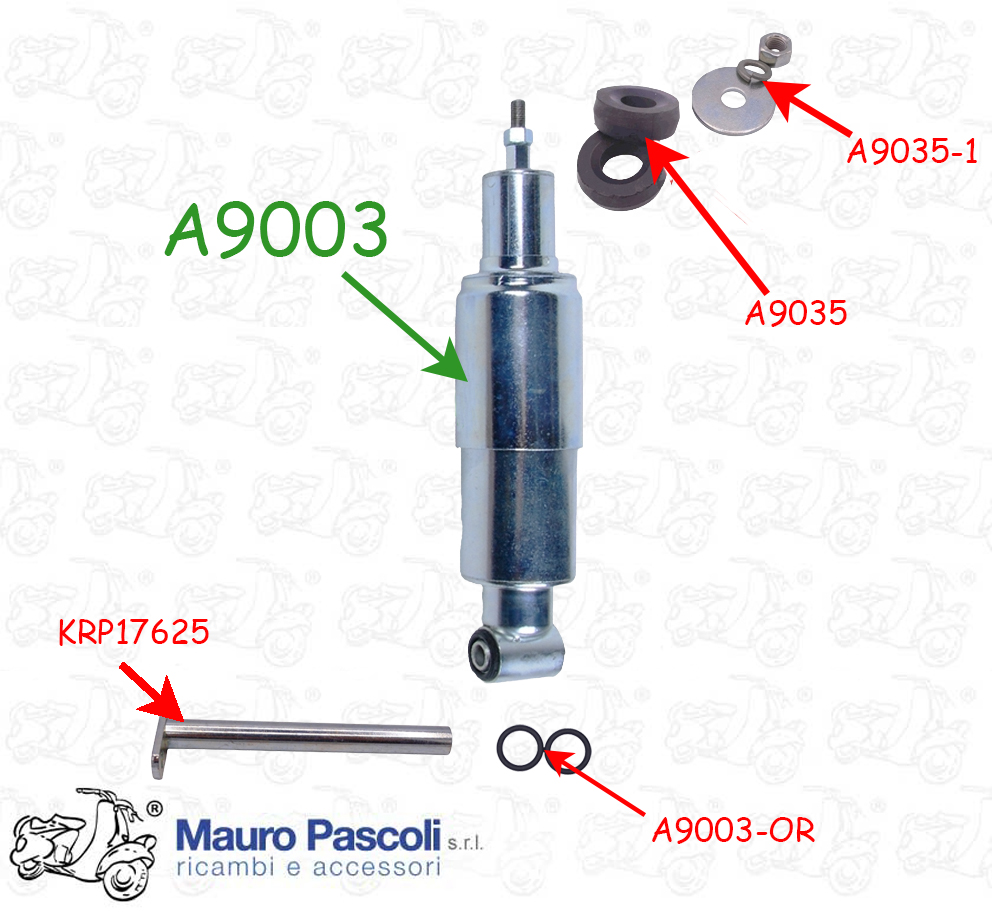 Ammortizzatore anteriore in metallo zincato,vespa gs 160 - ss 180.