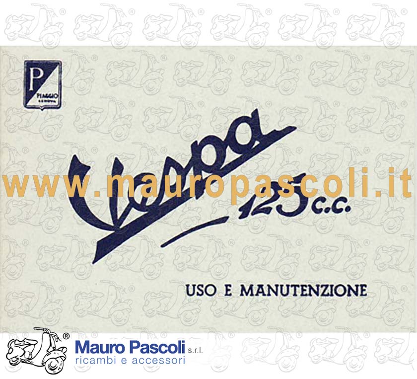 Libretto uso e manutenzione,vespa 125 1950.