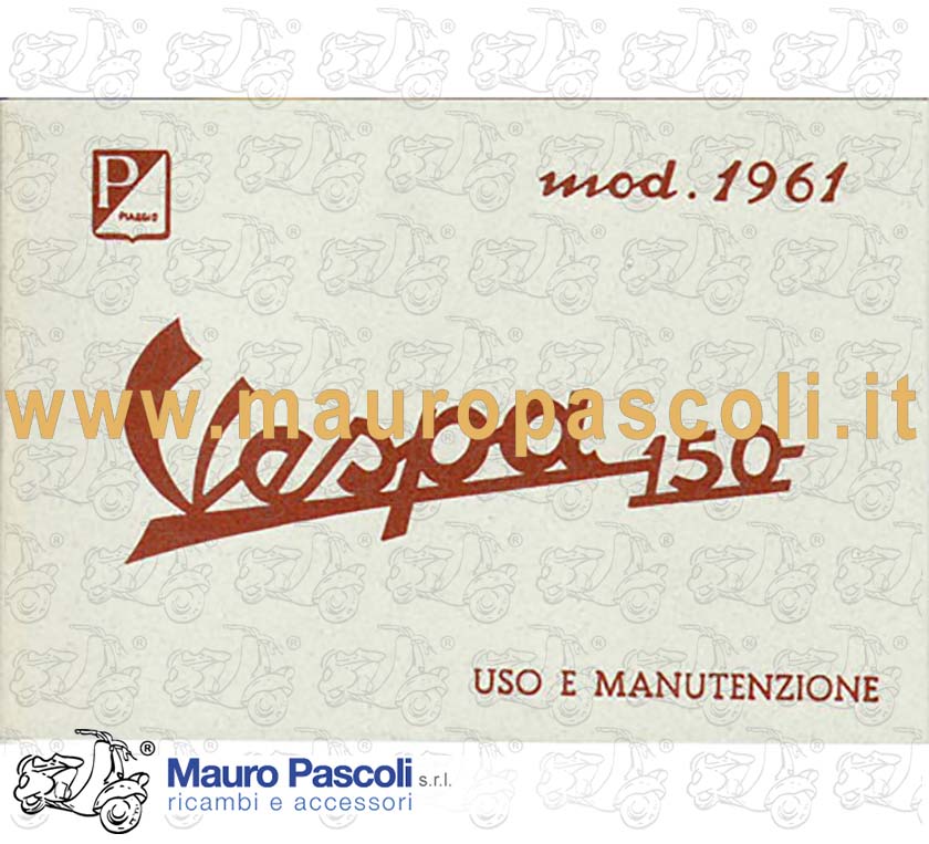 Libretto uso e manutenzione,vespa 150 1961>62.
