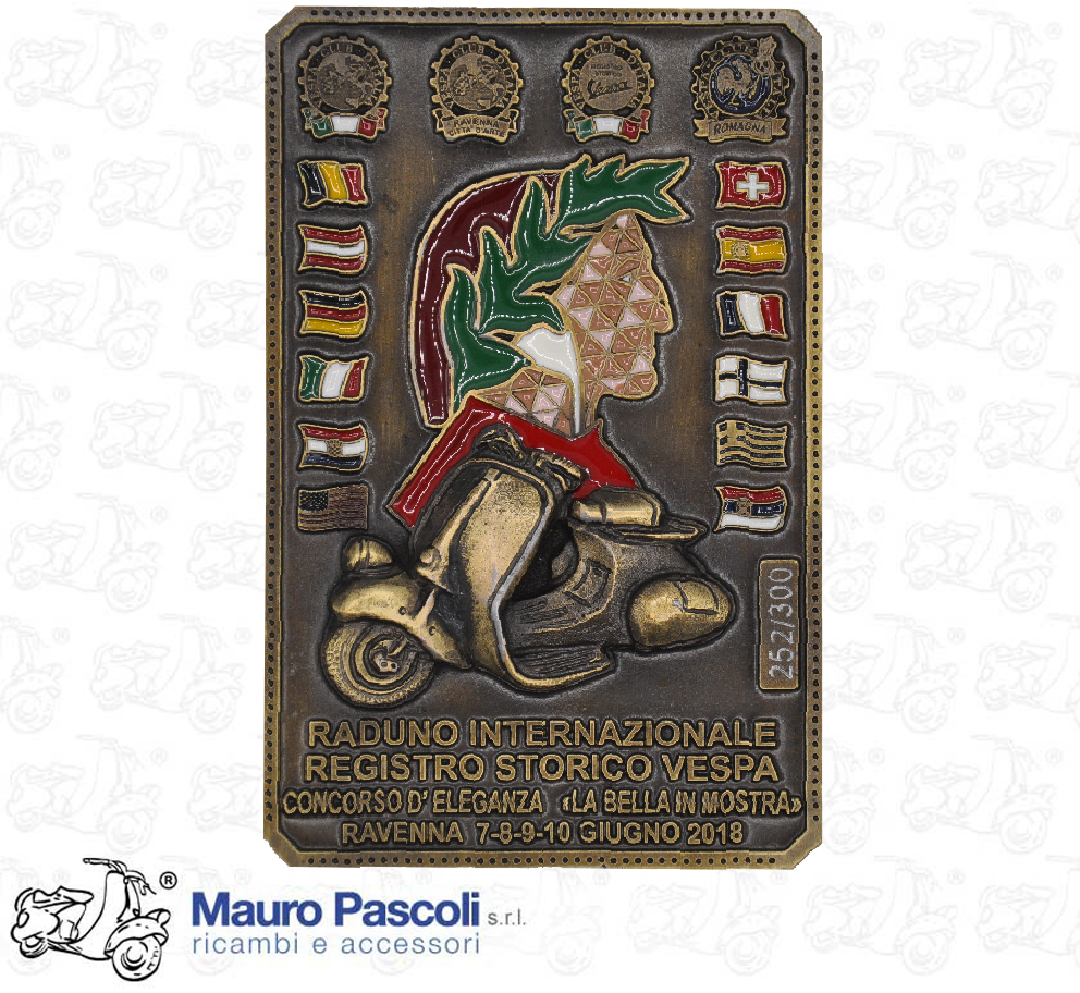 Placca raduno internazionale registro storico Vespa ,ravenna giugno 2018