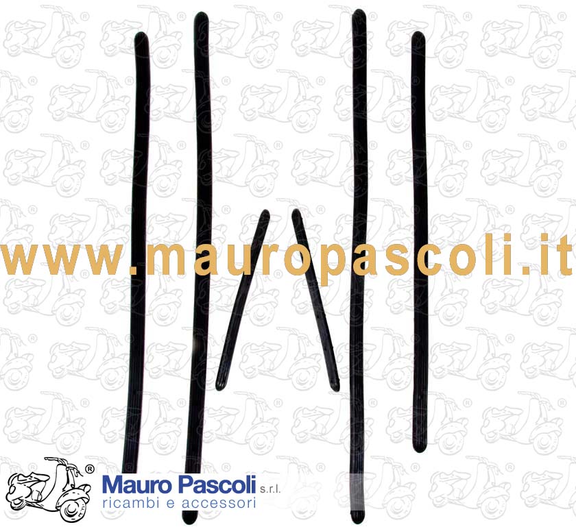 Kit 6 listelli gomma pavimento,ricambio orig. m.pascoli srl.vespa 50.1 serie.