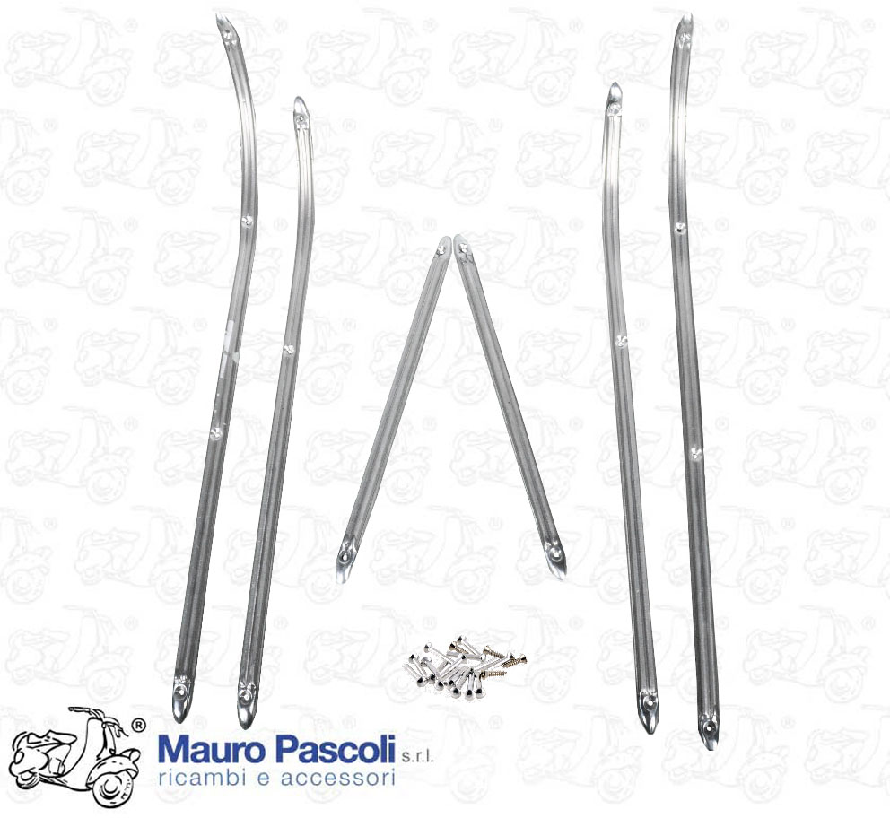 Kit pavimento completo, listelli in alluminio e ribattini, Vespa 125 u.