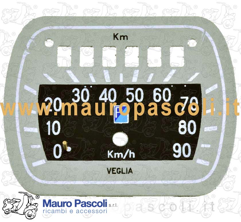 Quadrante contachilometro Vespa , veglia borletti scala ck 90 .