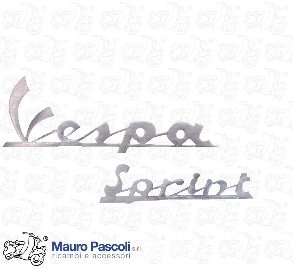 Targhette anteriore - Vespa e sprint ,in alluminio lucido,vespa 150.