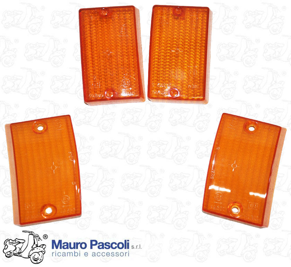 Kit 4 trasparente frecce anteriori e posteriori, marca siem,vespa pk.