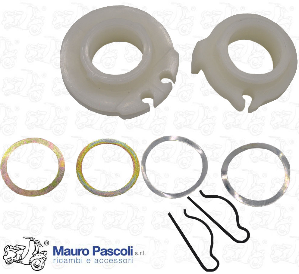 Kit flangia,pulegge comando cambio e gas,con fermi, Vespa px - pe.