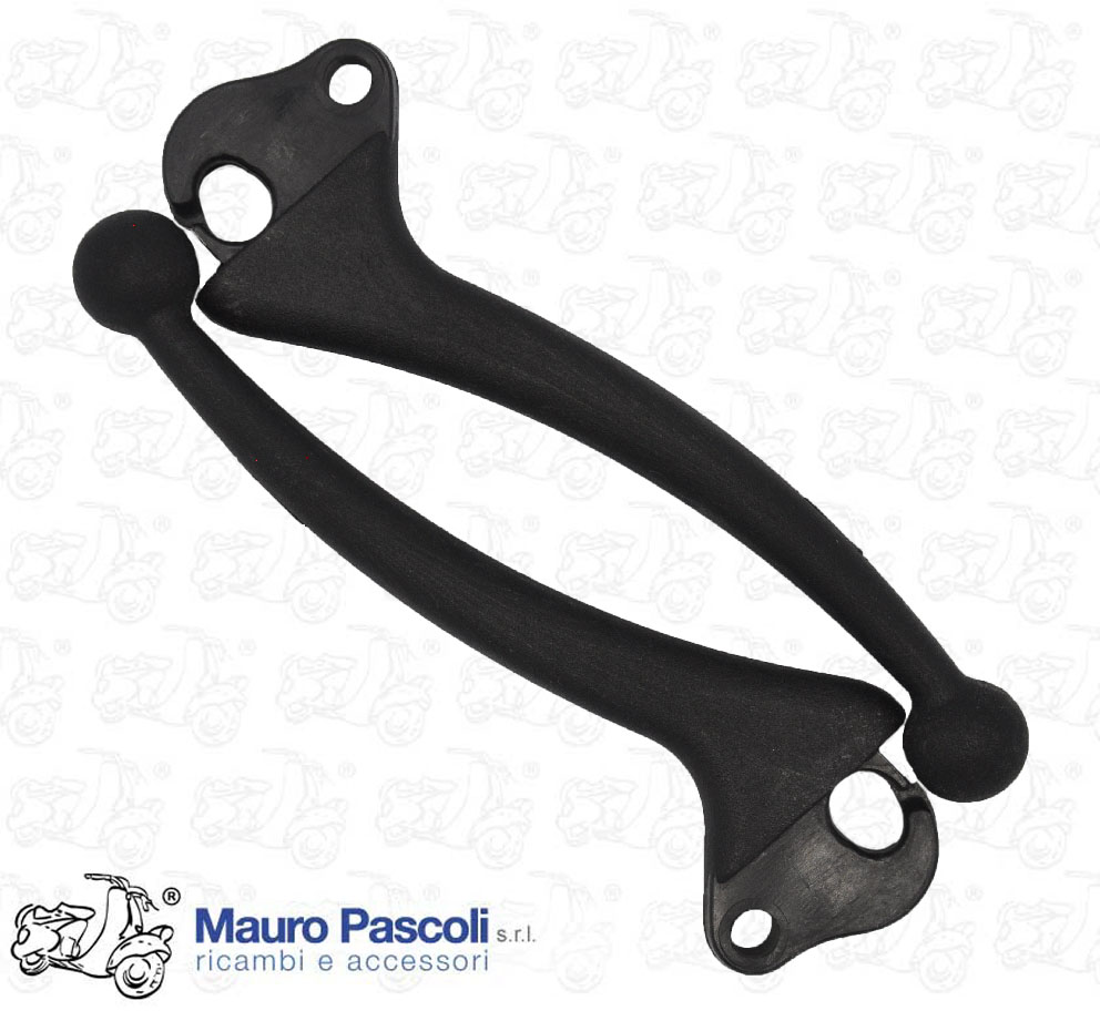 Coppia di leve per freno e frizione in nylon nero,vespa 50 - 80 - 125.
