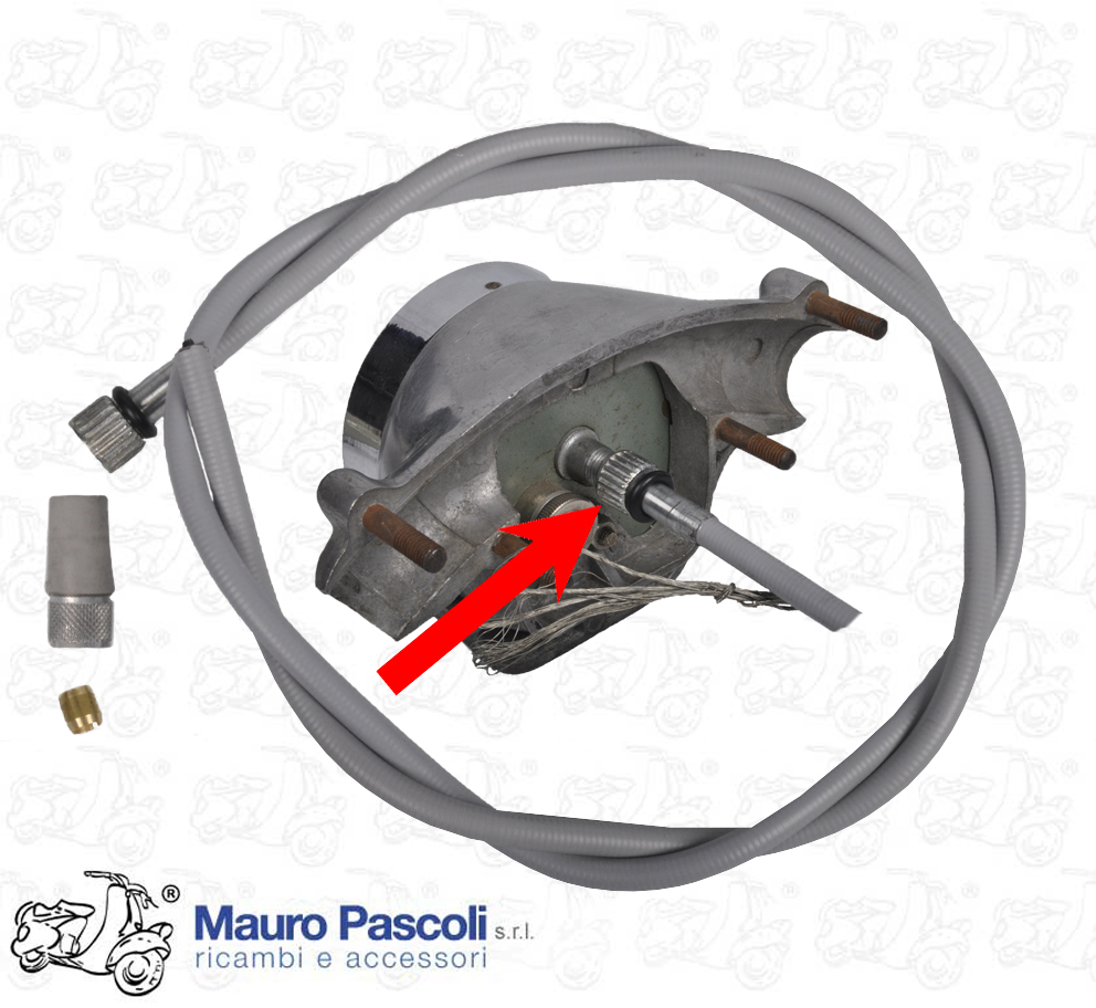 Trasmissione contachilometro Vespa 125 1951>57,marca veglia mod rotondo