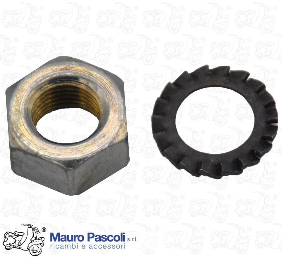 Kit dado ,rondella per albero motore fissaggio volano Vespa  - ape.