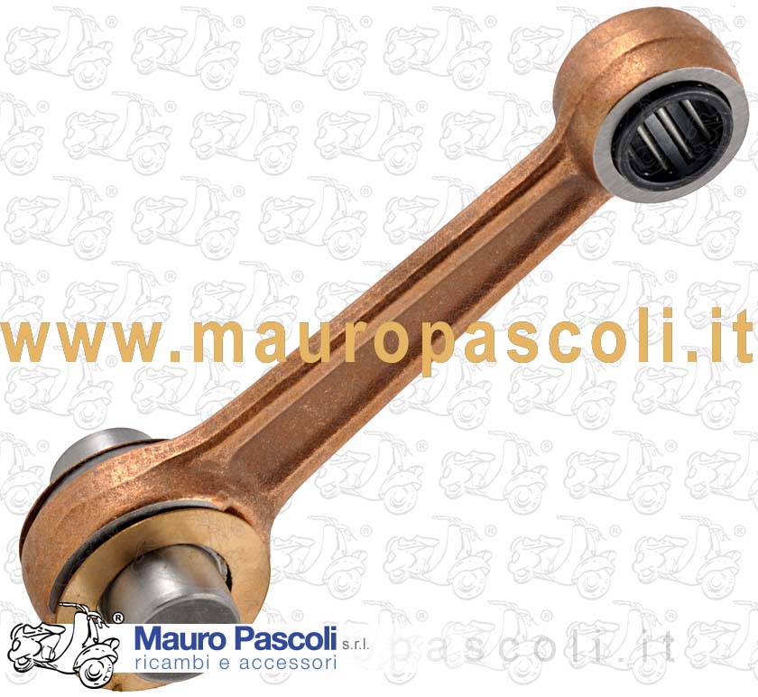 Connecting rod with axleand rollers