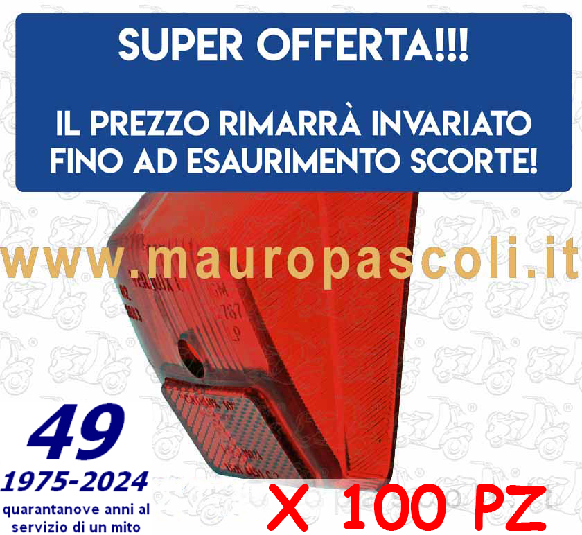 Kit 100 trasparente fanalino Vespa posteriore con cattadiotro,vespa 50.