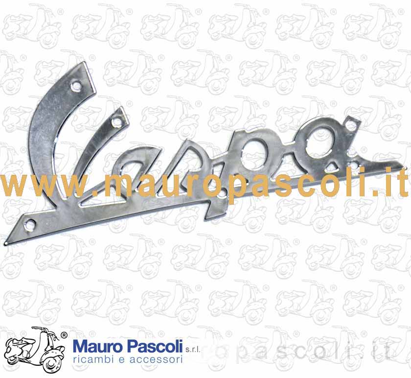 Kit 50 targhetta anteriore - Vespa - in metallo cromato,con n 6 fori.