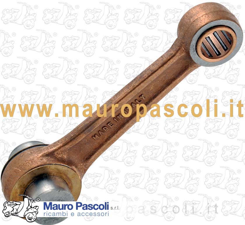 Connecting rod with axleand rollers