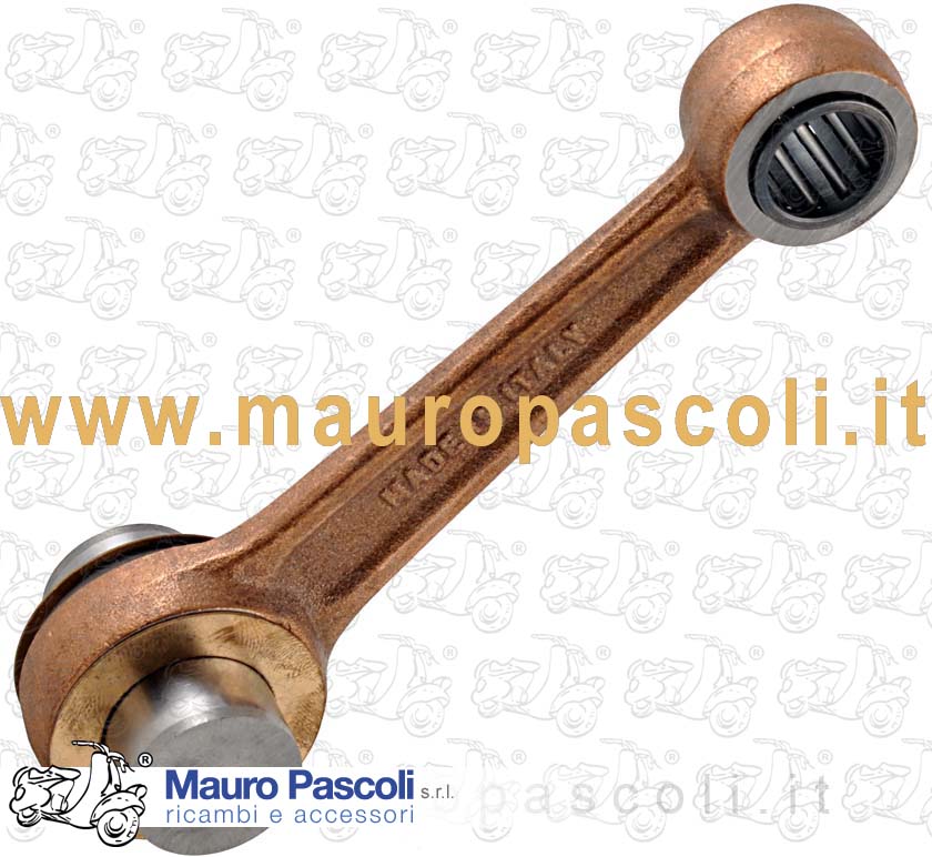 Connecting rod with axleand rollers