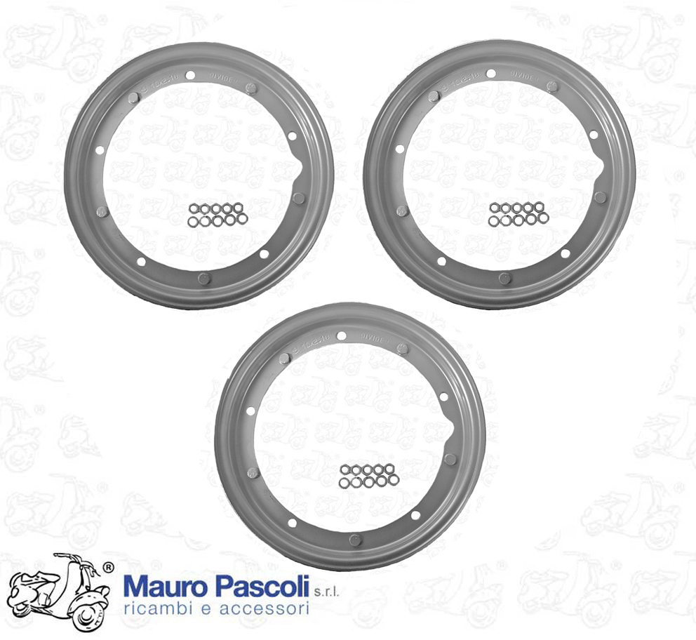 Kit 3 cerchio completo... originale piaggio... diametro 10- 3.00-3.50 x 10.vespa.