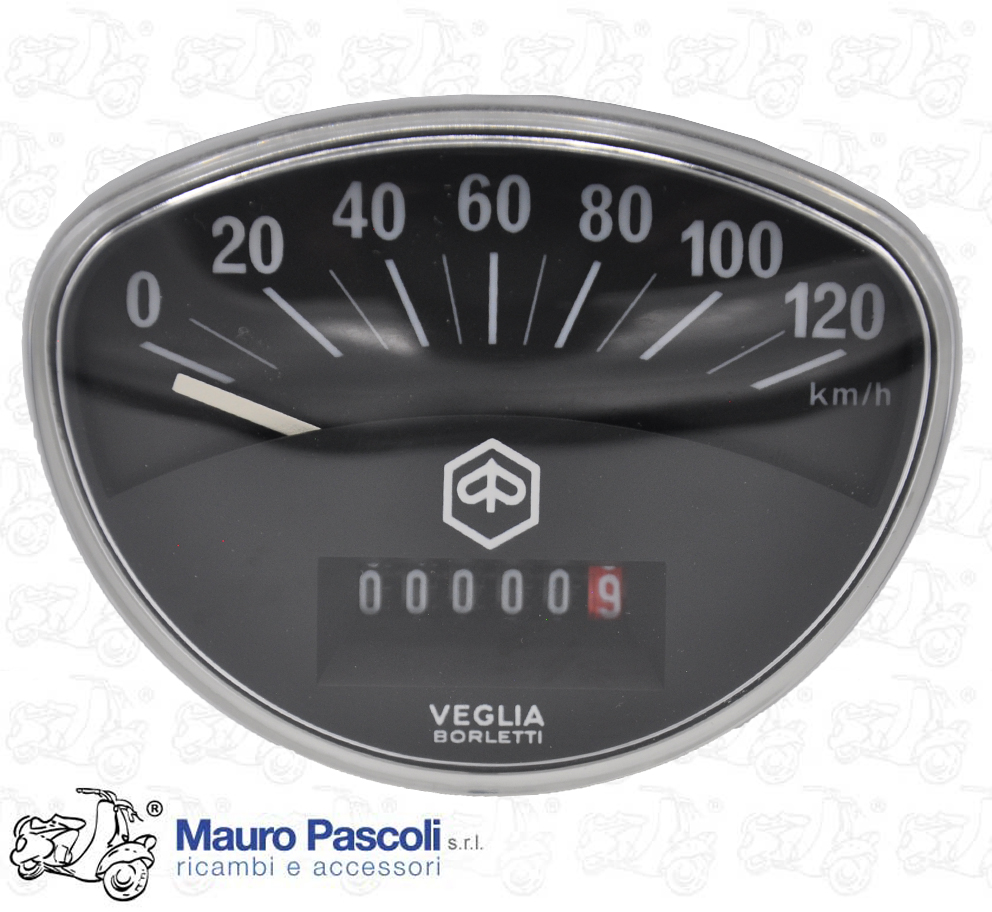 Contachilometro fondo nero 120 ck,ricambio originale piaggio,vespa.