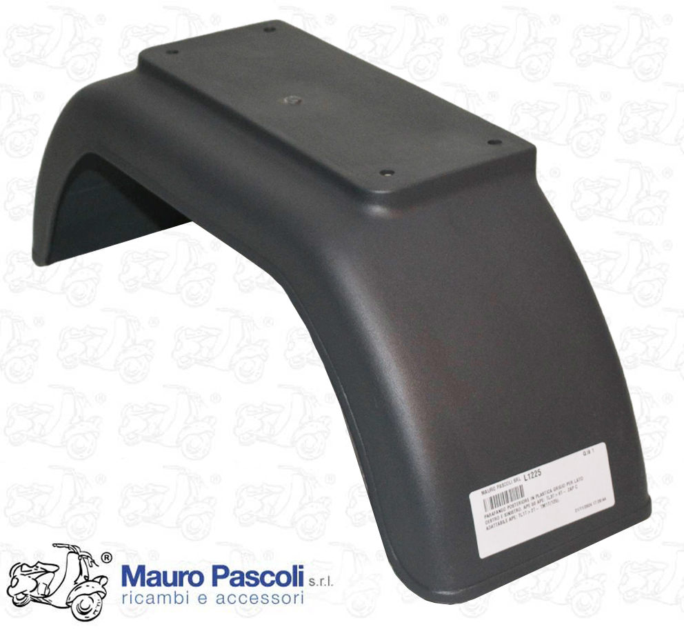 Parafango posteriore in plastica grigio scuro, destro / sinistro.ape 50