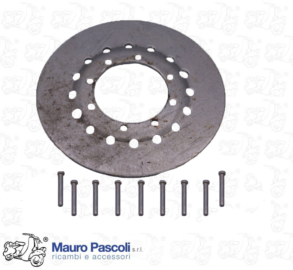 Disco ingranaggio motore e 8 ribattini per unione ingranaggio,vespa.