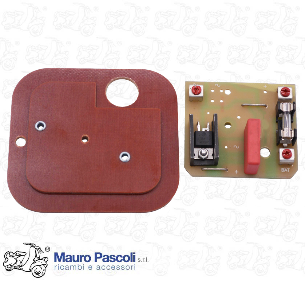 Raddrizzatore 6 v tipo elettronico,comleto di basetta e fusibile,vespa