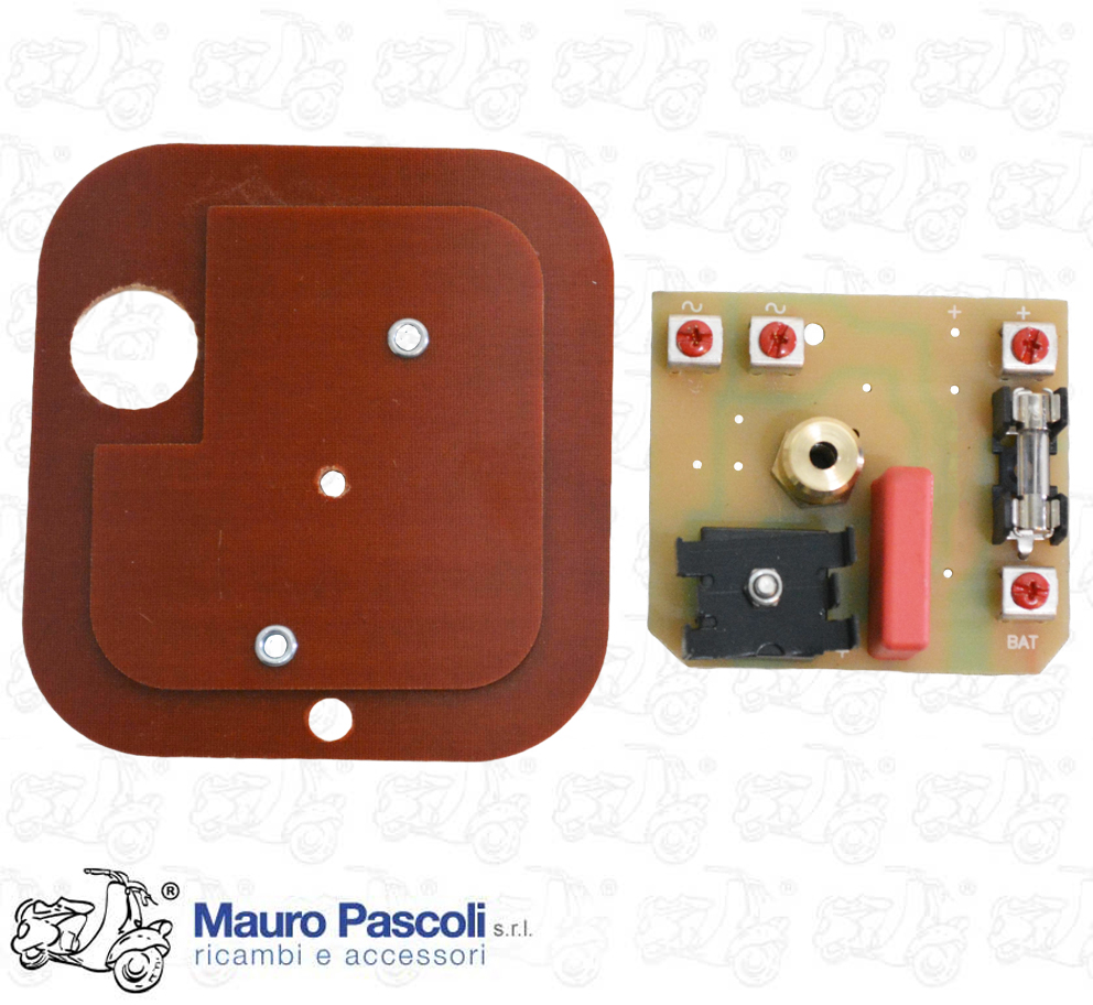 Raddrizzatore 6 v tipo elettronico,comleto di basetta e fusibile,vespa