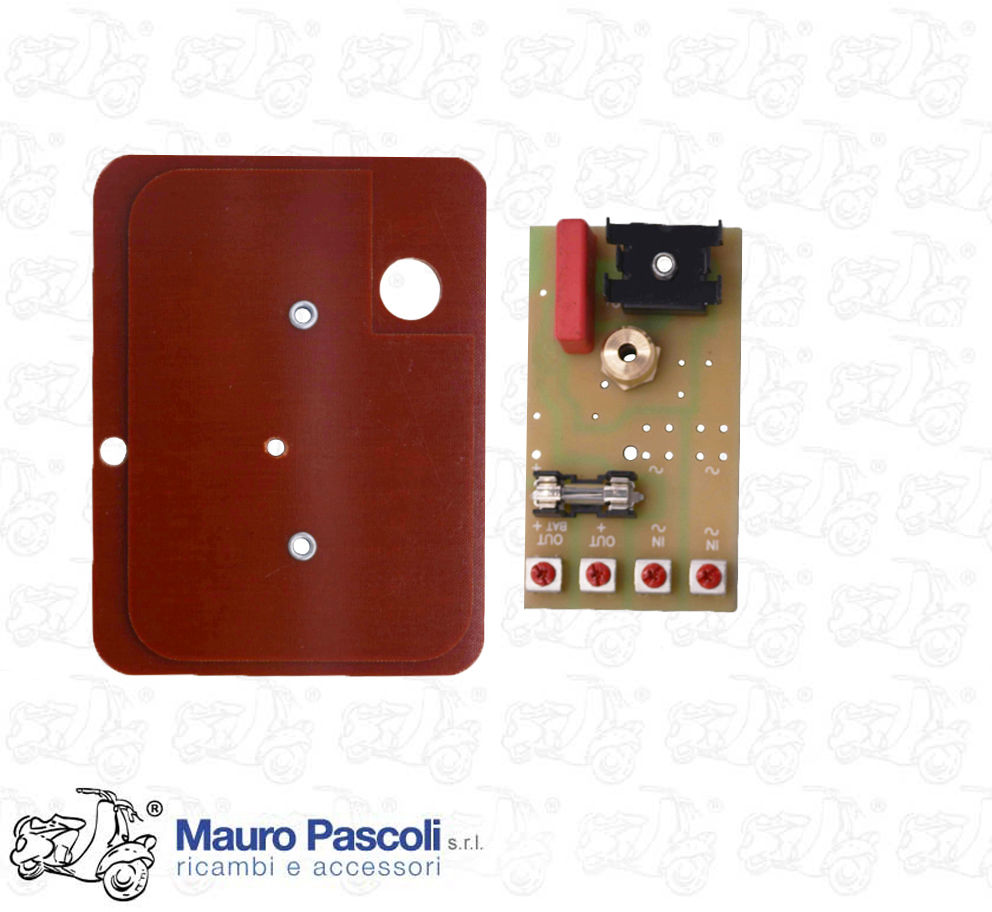 Raddrizzatore 6 v tipo elettronico,comleto di basetta e fusibile,vespa