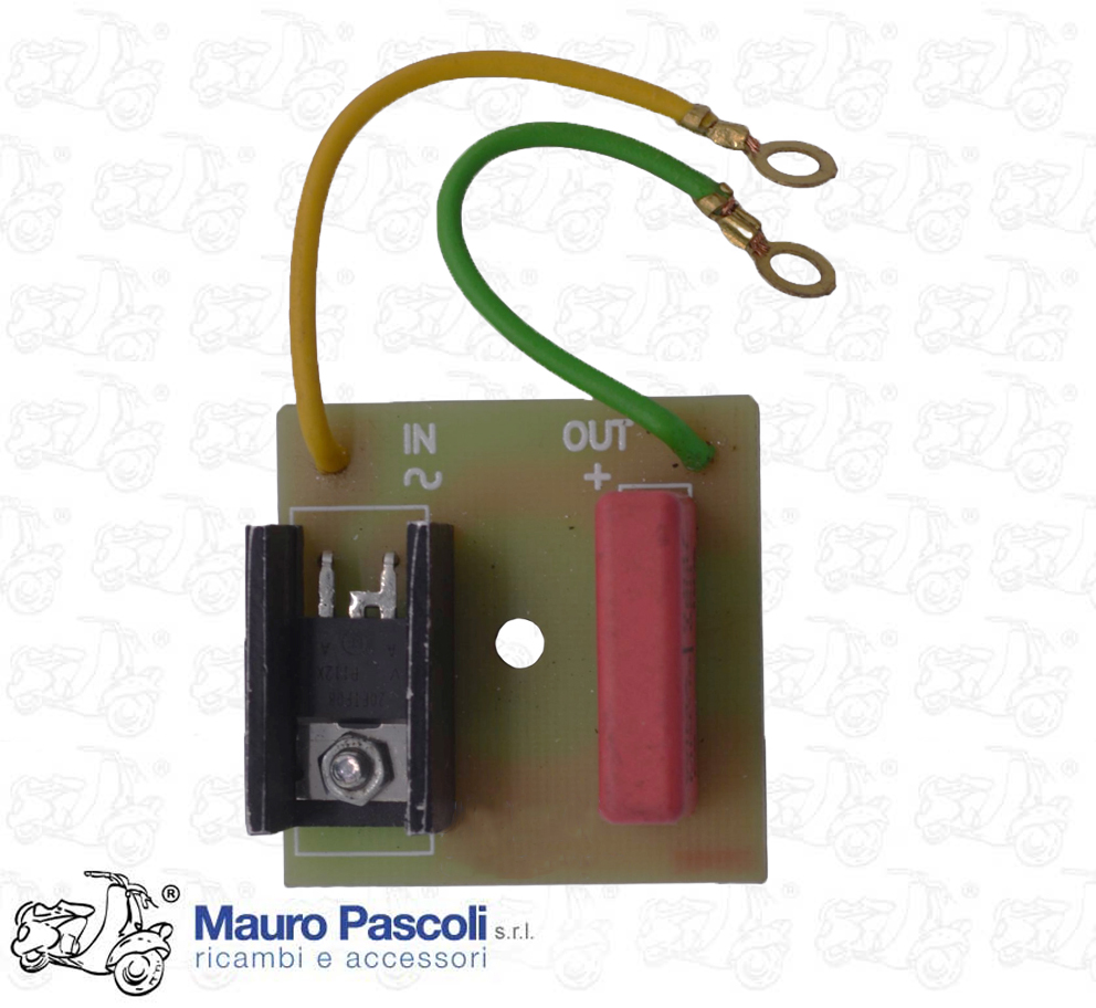Raddrizzatore 6 v tipo elettronico,ricambio per basetta originale.vespa