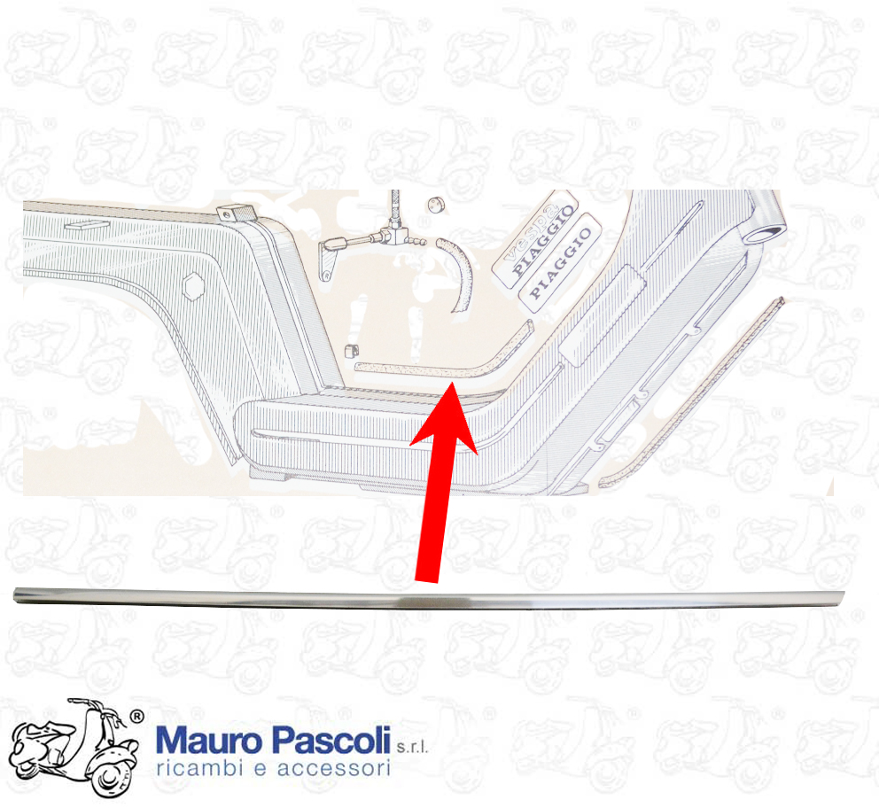 Bordino per telaio,in plastica cromato meral,piaggio si.
