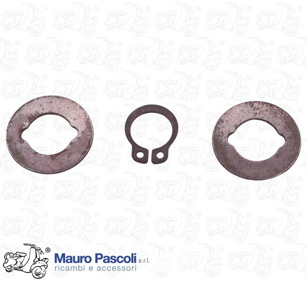 Kit.2 rondella rasamento,anello seger,ruota dentata miscelatore,vespa.