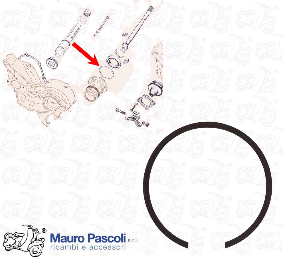 Anello elastico cuscinetto scatola differenziale,ape.