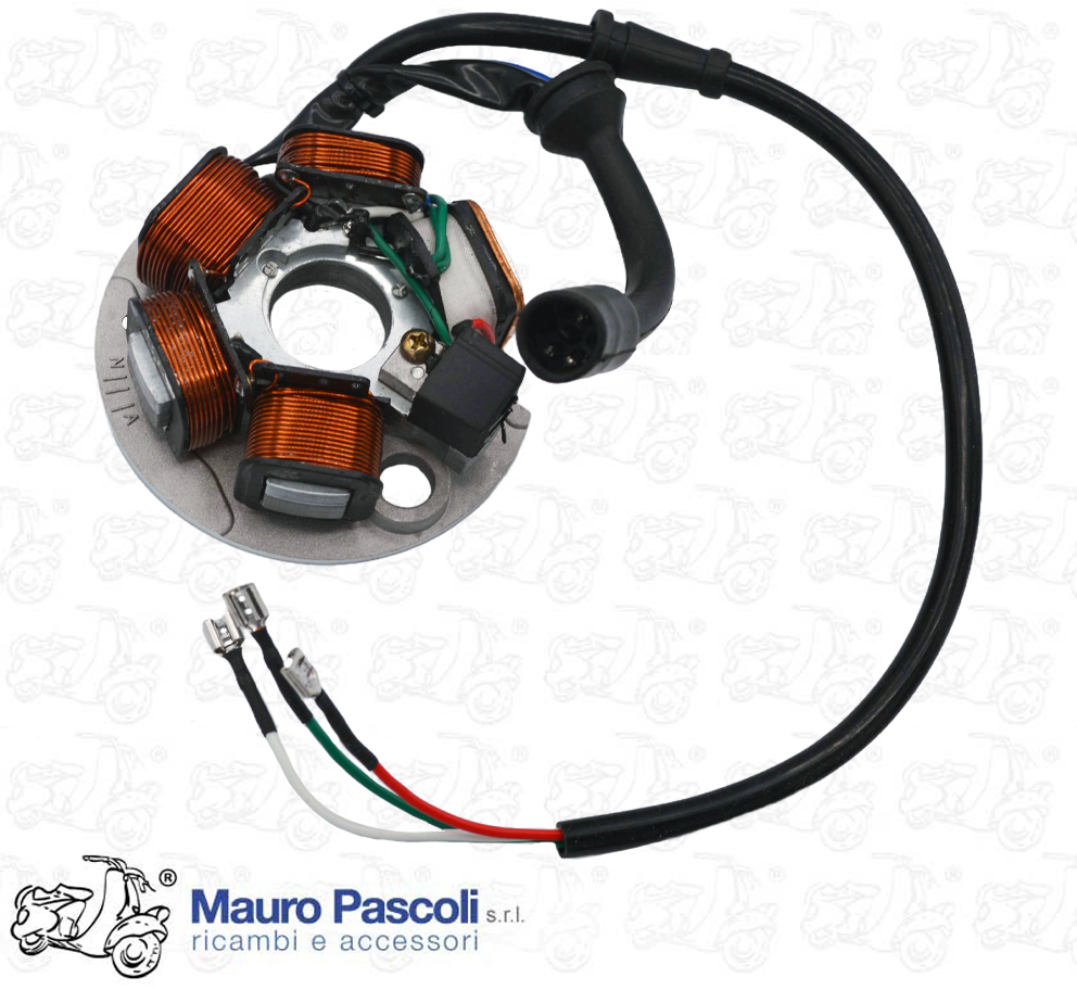 Statore bobine completo,veicoli con avviamento elettrico.vespa - ape.