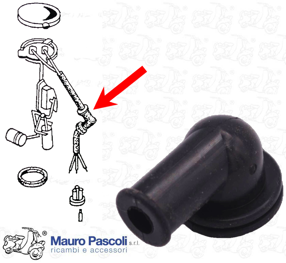 Passacavo,gruppo cavetti galleggiante carburante,vespa px - pe- t5.