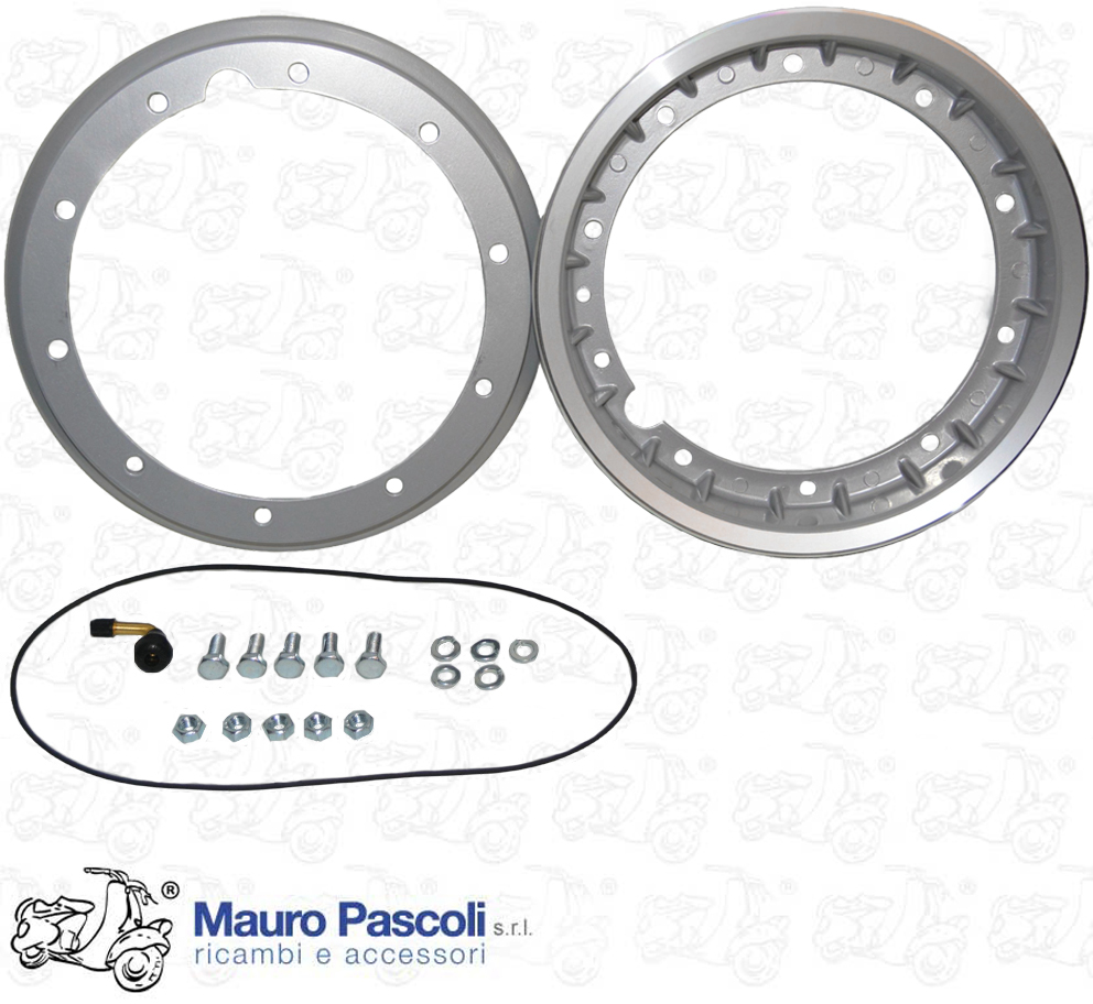 Cerchio scomponibile tubeless col.alluminio 10 pollici, 3.00-3.50 x 10,vespa.