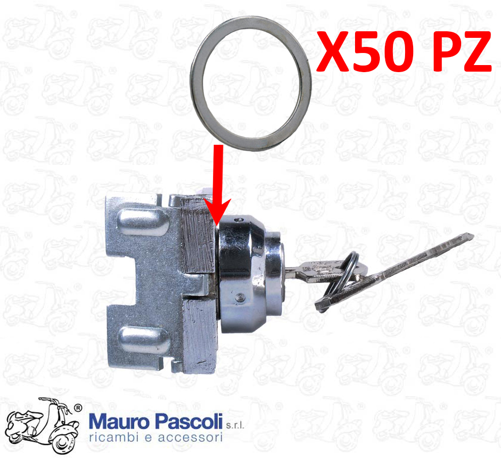 Kit 50 rondella di rasamento ghiera bloccasterzo.vespa e ape.