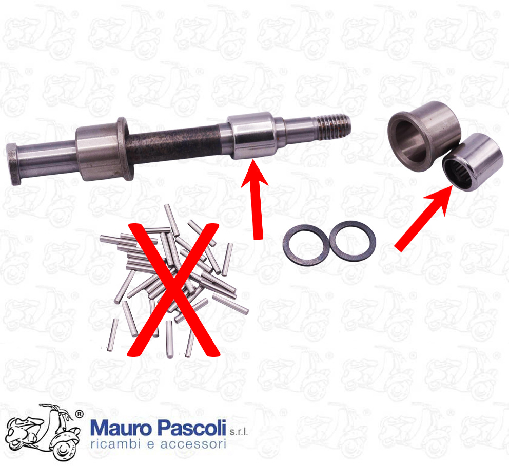 Kit 2 astuccio a rulli,modifica perno mozzo ant,vespa 1946>52 - 53 Vespa u.