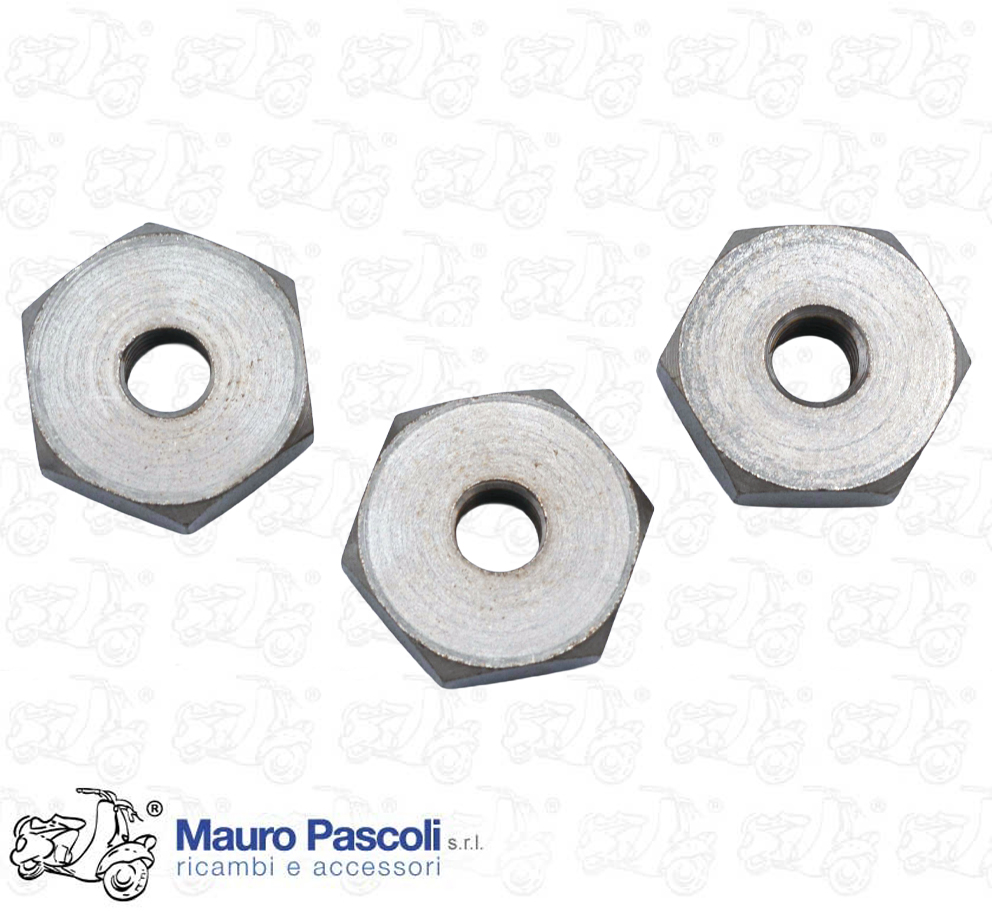 Kit 3 dado mm 8 x 22 piatto nichelato fissaggio ruota scorta,vespa 1946>52.