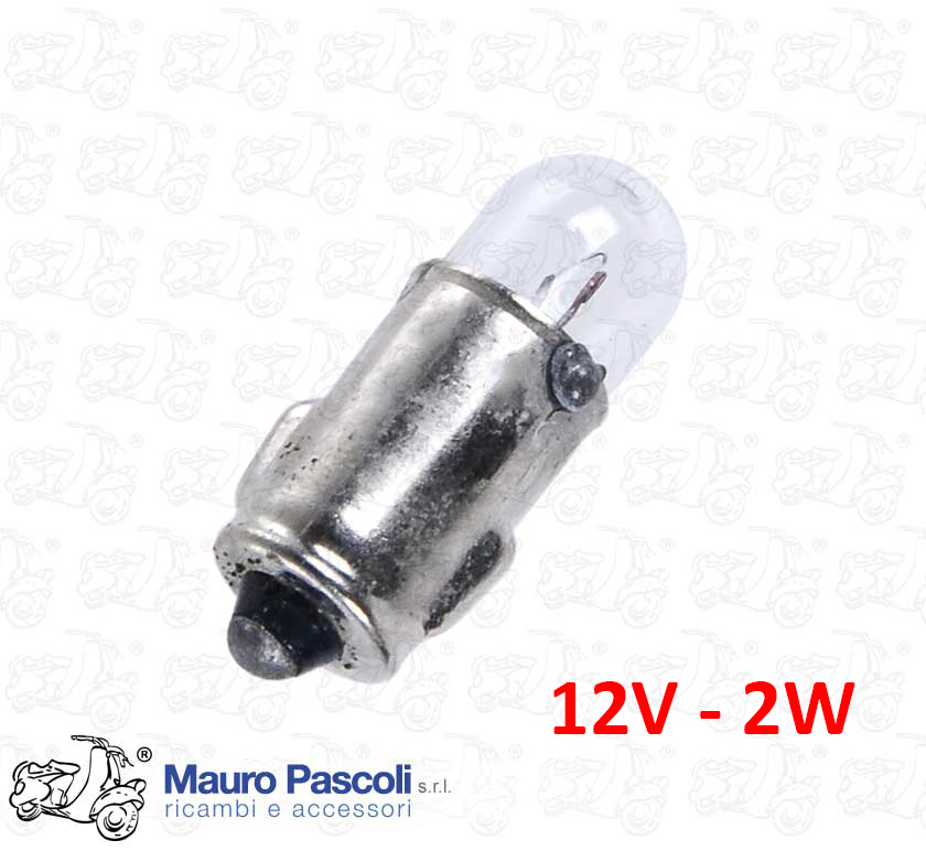 Lampadine 12 v x 2 w. a sfera micro tipo ba 7s,spia manubrio Vespa .