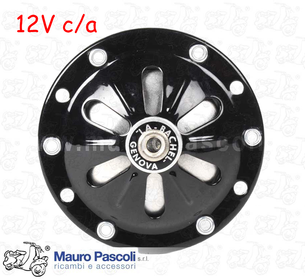 Clacson nero in corrente alternata modifica 12 v -c/a,vespa 125 -150.