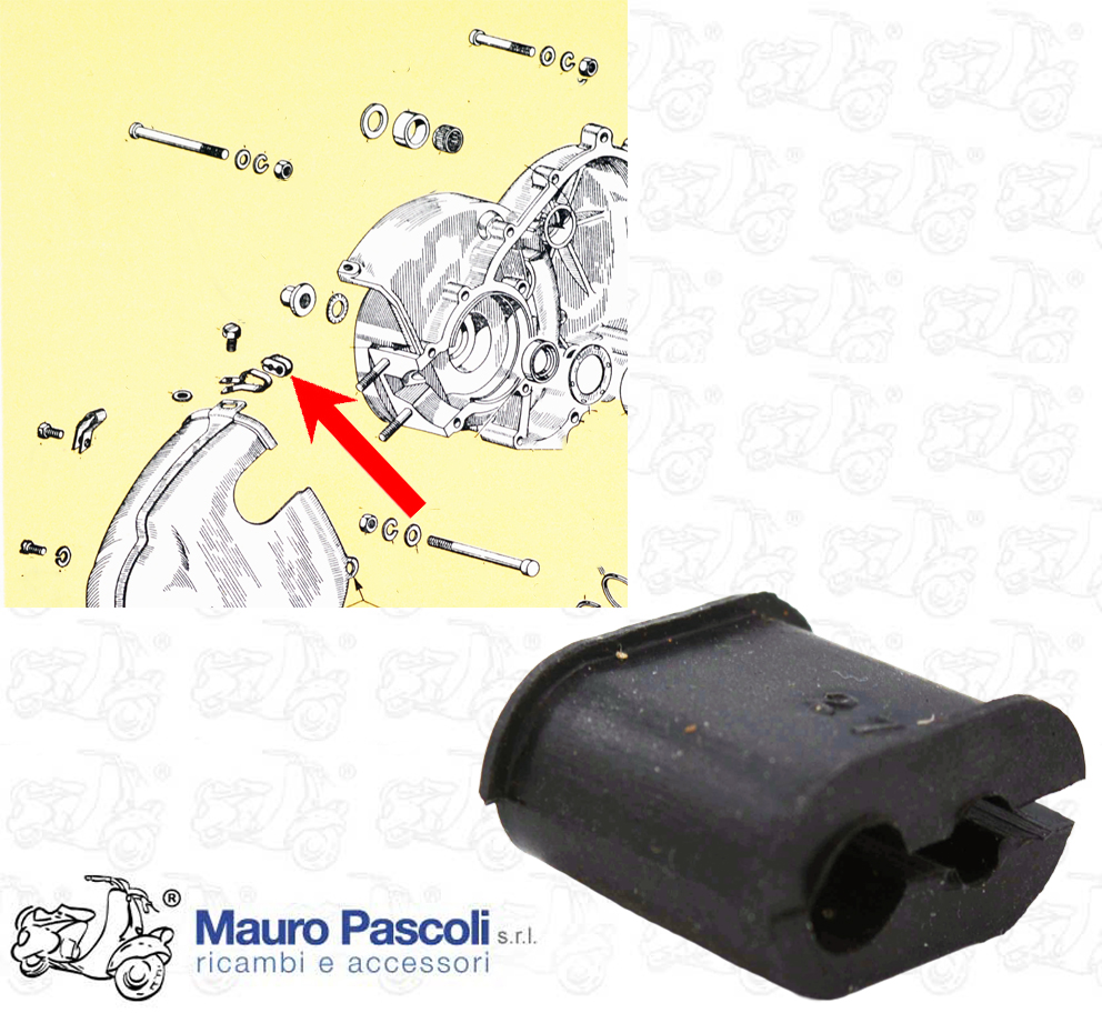 Gommino fascetta passacavi cavo at. e bt,al copriventola,vespa - ape.