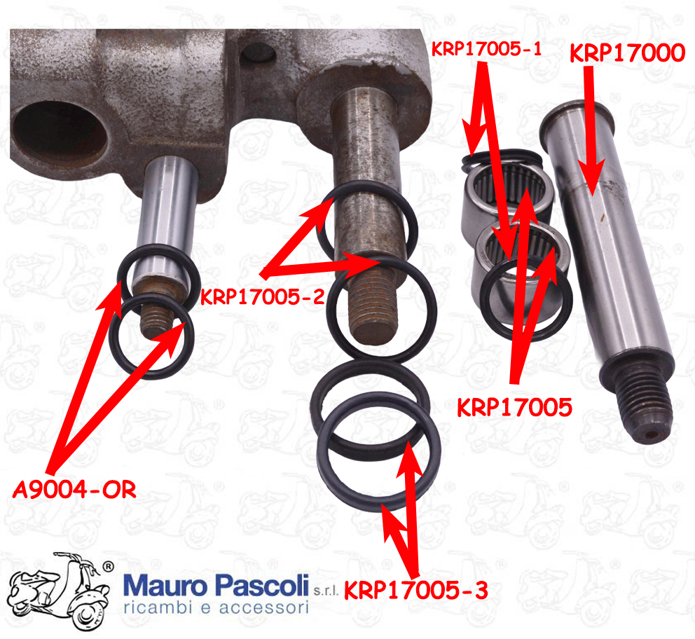 Kit revision buje delantero insercion horquilla Vespa  50 - 90 - 125