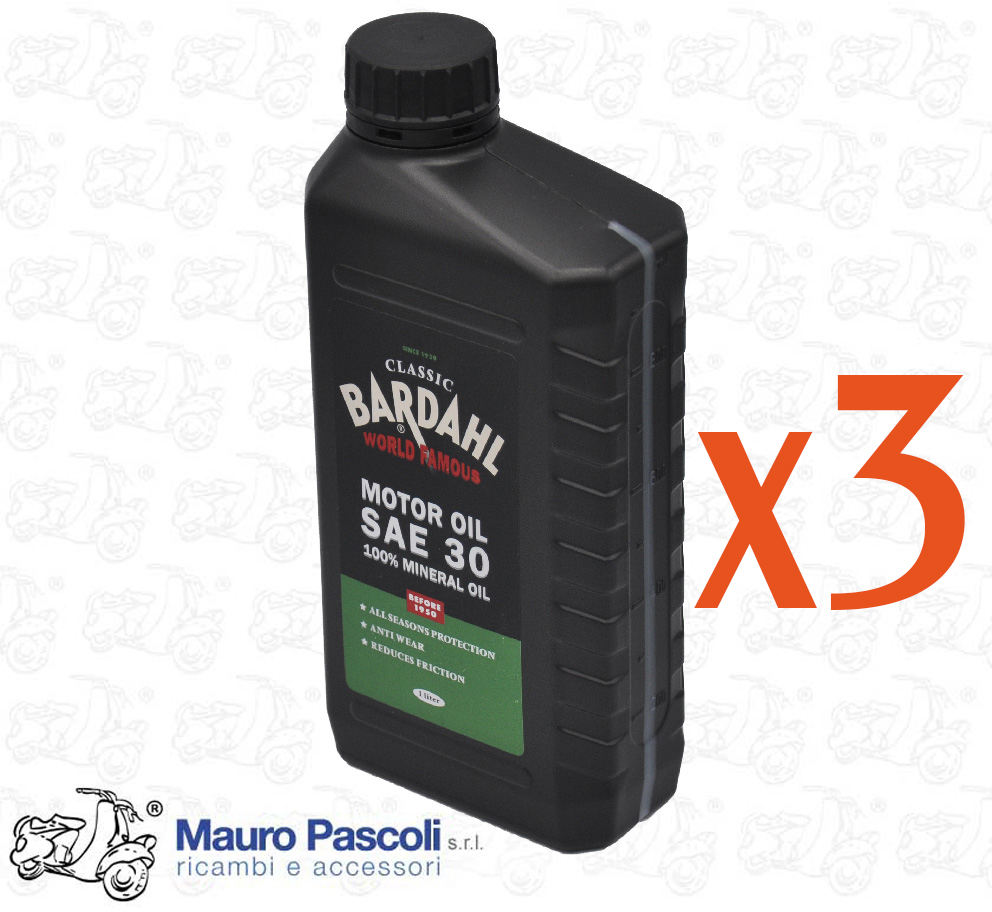 3 litri olio motore cambio. bardahl sae 30 confezione da 1 litro,vespa - ape.
