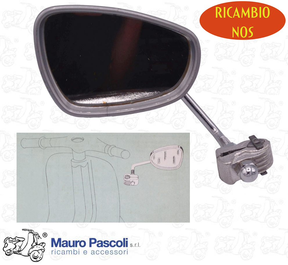 Specchio retro per scudo lato dx - sx,ricambio piaggio nos Vespa  50/ 90 ss