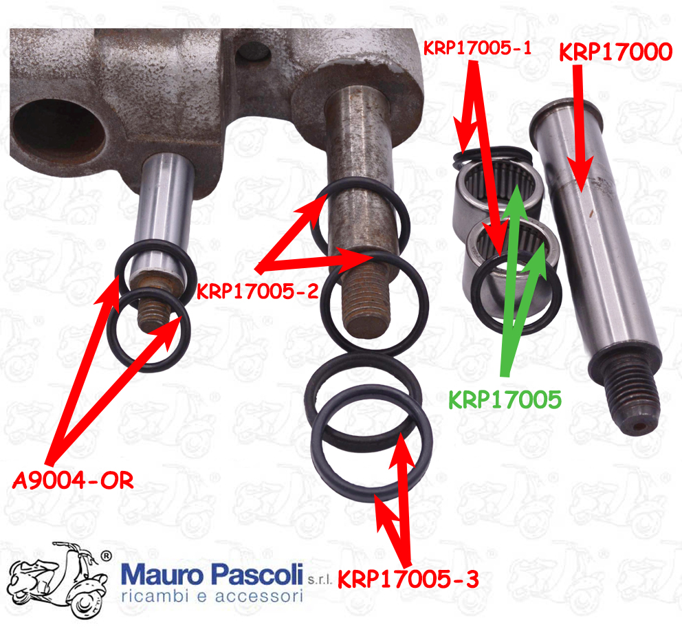 Kit 2 needle bearing axle front hub