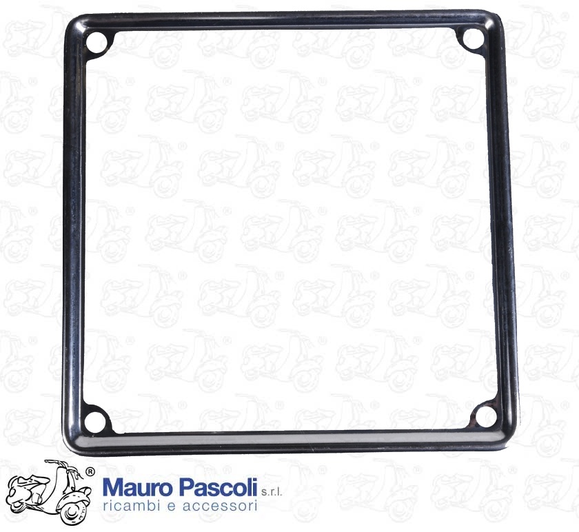 Cornice targa cromata ,mm.170 x 170,vespa - Ape - moto in genere.