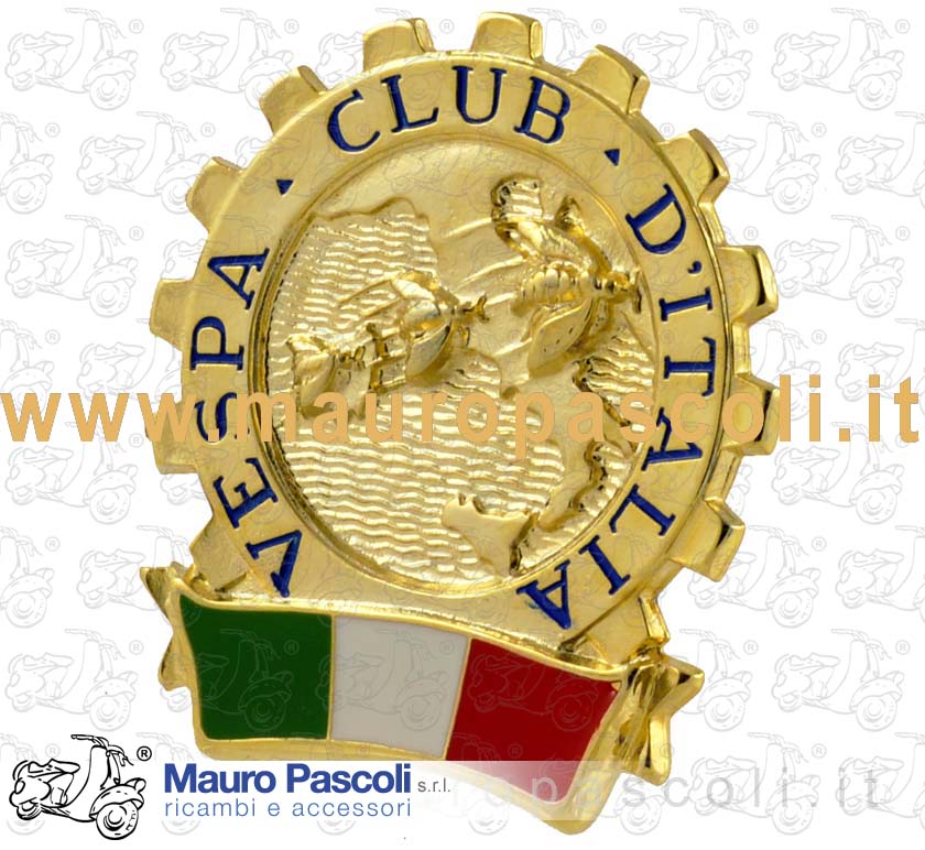 Targhetta in metallocon biadesivo,vespa club italia.