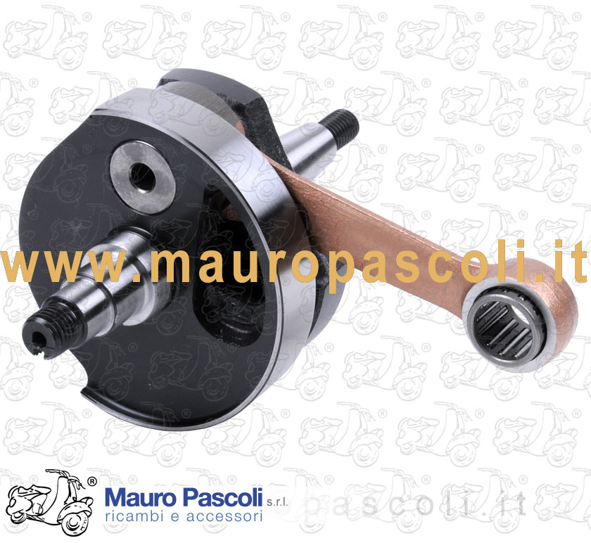 Albero motore cono mm 19, completo di biella con gabbia a rulli,vespa.