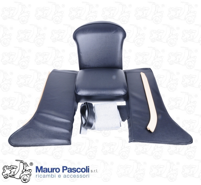 Kit completo rivestimento e seduta colore blu scuro,sidecar Vespa .