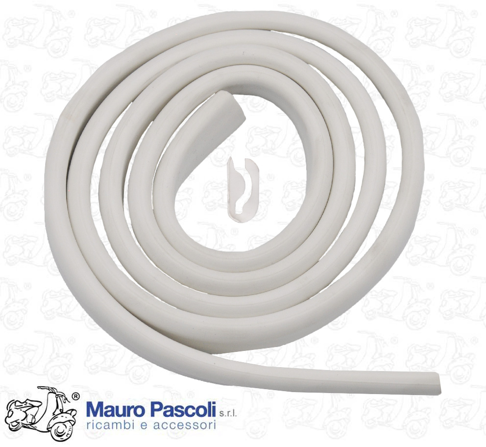 Bordoscudo in profilo di gomma ,colore bianco,vespa pk 50 - 125.