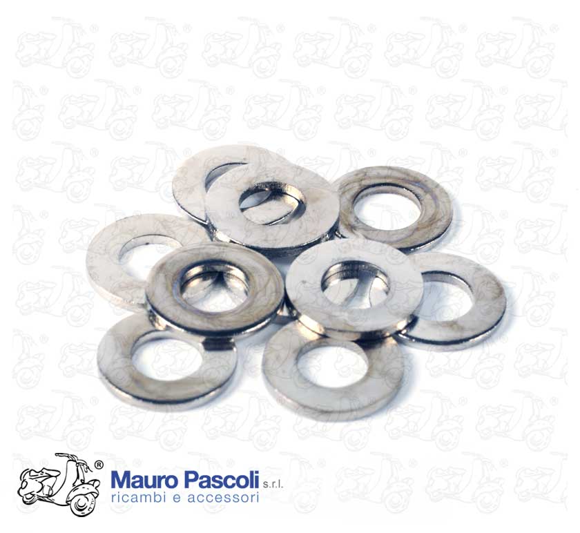Flat washers nickel finish, internal diameter 8 mm