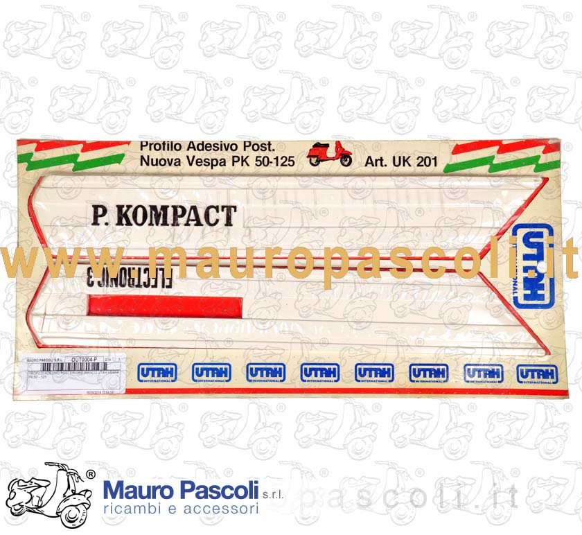 Kit profilo adesivo sportellini posteriori,colore bianco,utah,vespa pk.